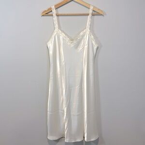 ⭐️ Silky Cream White Bridal Slip Lingerie Dress